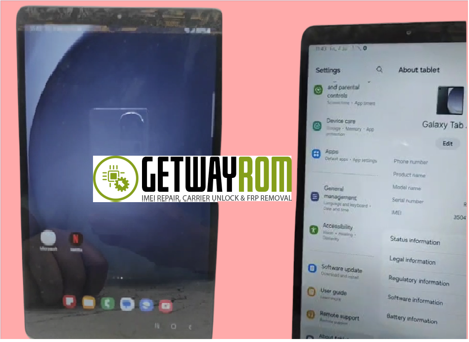 Samsung Galaxy Tab A9 X115XXU4BXKZ Android 14) GORMENT TO NORMAL FILE Unlocktool Scatter.7z
