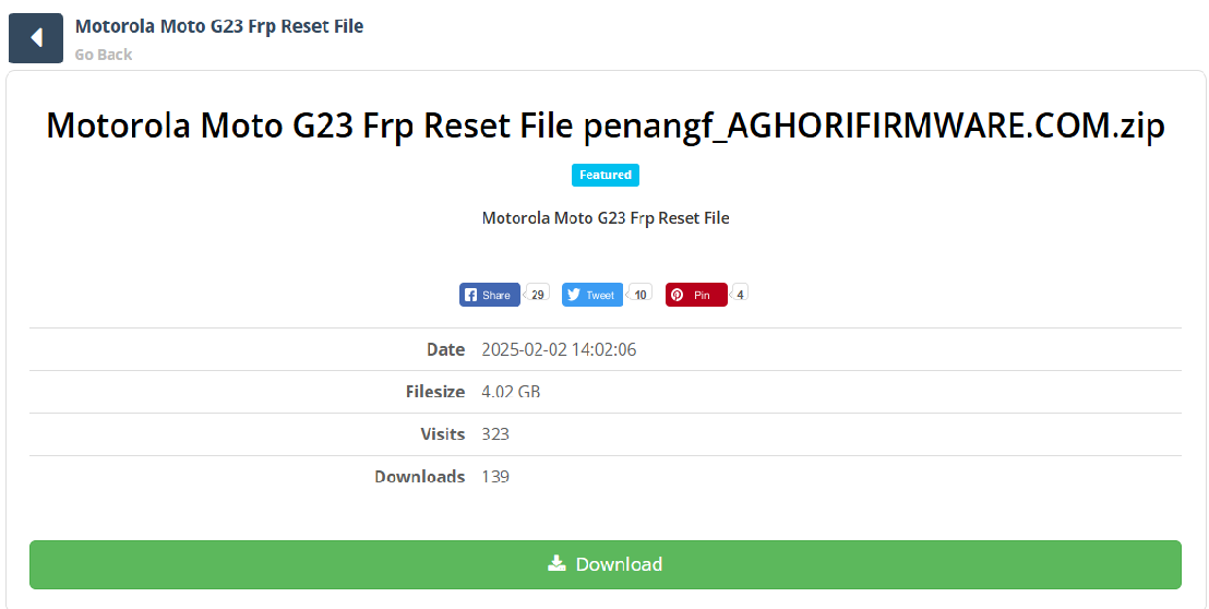 Motorola Moto G23 Frp Reset File penangf_AGHORIFIRMWARE.COM..zip