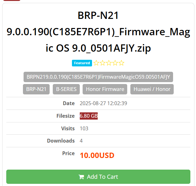 BRP-N21 9.0.0.190(C185E7R6P1)_Firmware_Magic OS 9.0_0501AFJY.zip