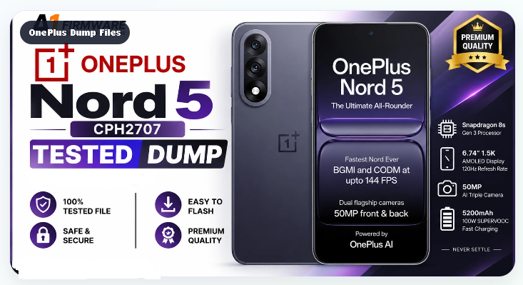 OnePlus Nord 5 (CPH2707)  Android 16 Full Dump F64 Box 100% Working.rar